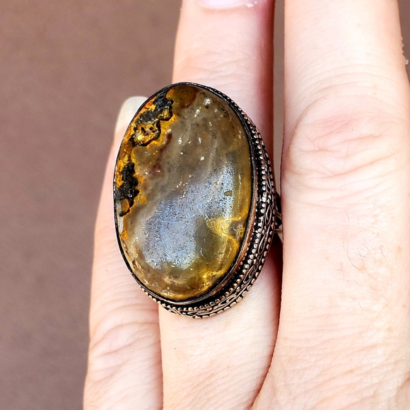 New Bumblebee Jasper 925 Silver Ring. - Picture 5 of 12